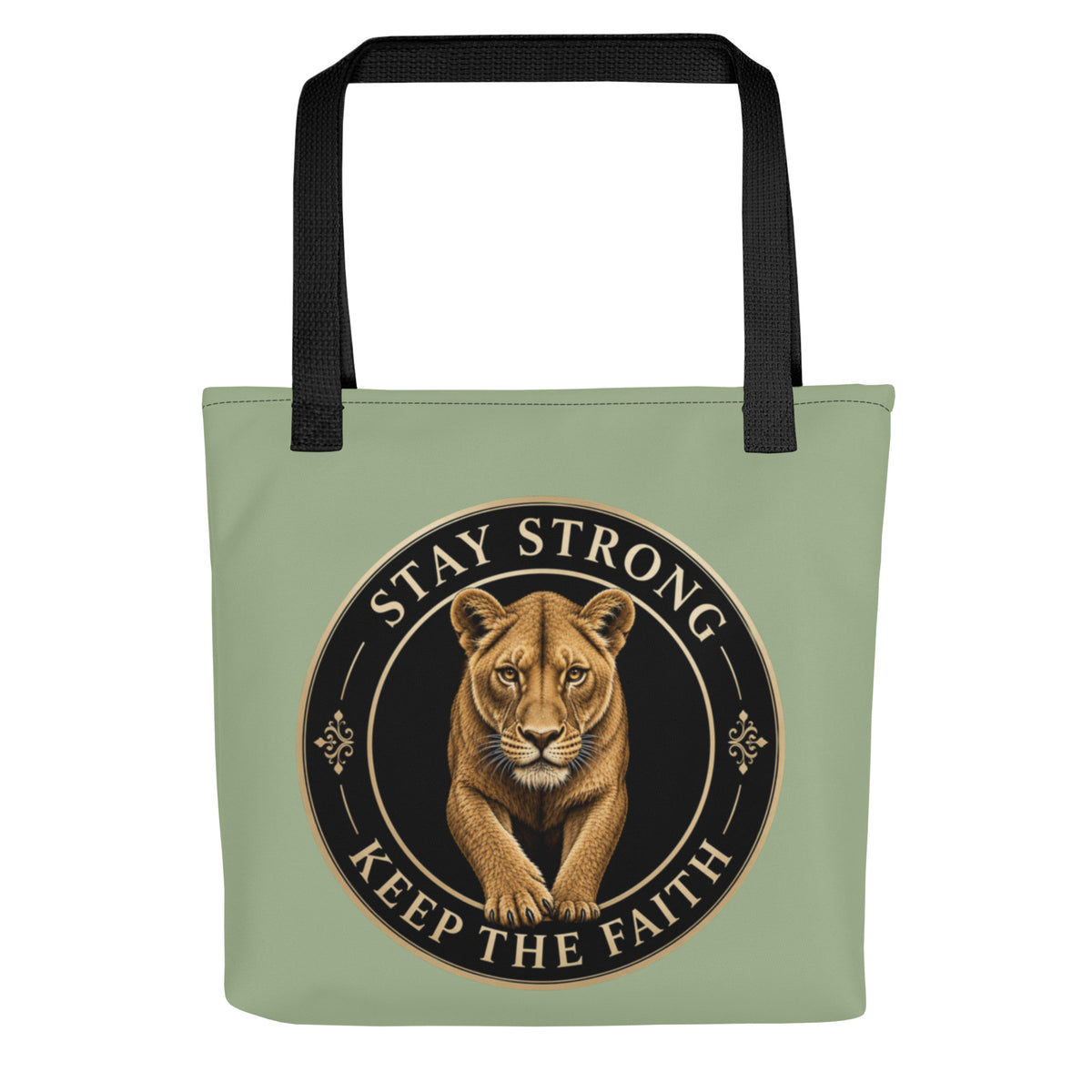 Stay Strong Keep The Faith Custom Lioness Tote Bag